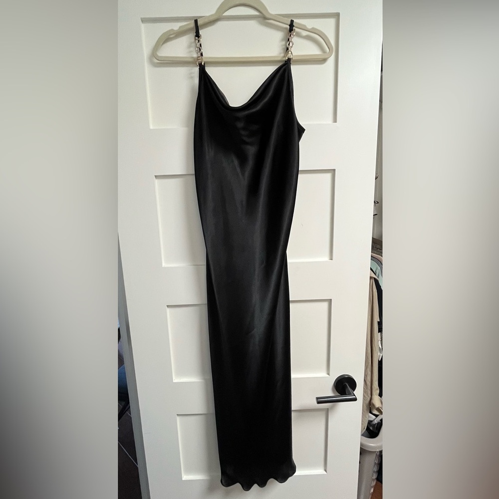 Black Silk slip dress